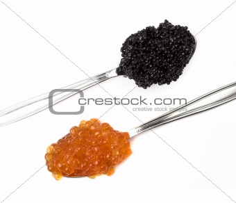Caviar on two spoons
