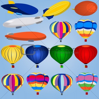 Airship And Balloon Icons