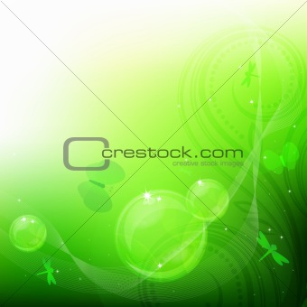 Green bubbles background. 