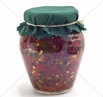 jar of peppers in oil