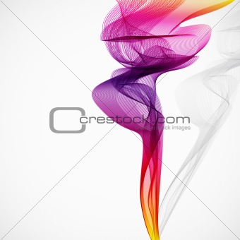 Abstract colorful vector smoke isolated on white.