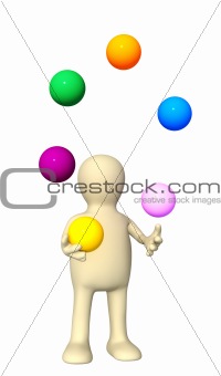 Puppet, juggling with balls