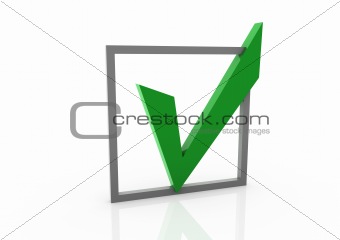 3d green check box