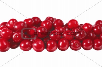 cherry fruits over white