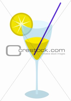 Glass with a yellow drink