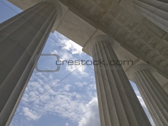 concrete columns with blue sky