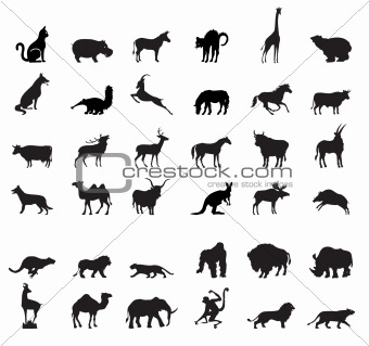 vector animals silhouettes