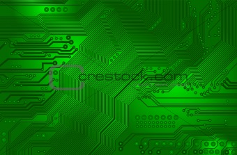 printed circuit - motherboard - in the green - vector