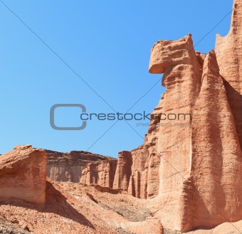 Sandstone cliff in Talampaya, Argentina.