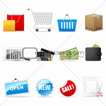 Vector shopping icons