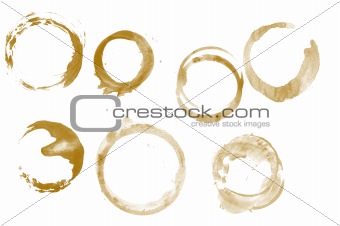 Coffee stains on white paper