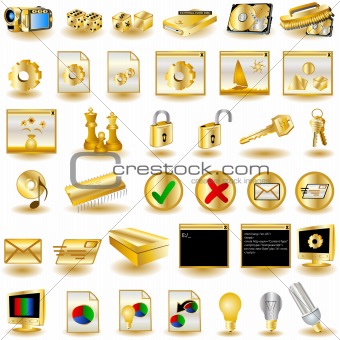 Gold Interface Icons