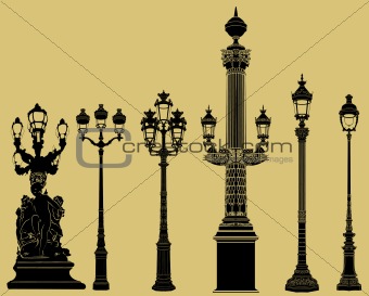 old fashioned lampost set