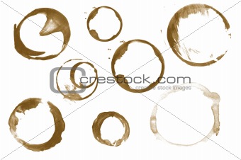 Coffee stains on white paper 