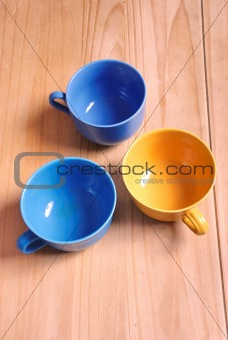 Colored bowls on table