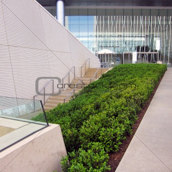 Detail of a modern patio in downtown