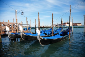Godolas in Venice in Italy