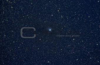 Nebula among stars
