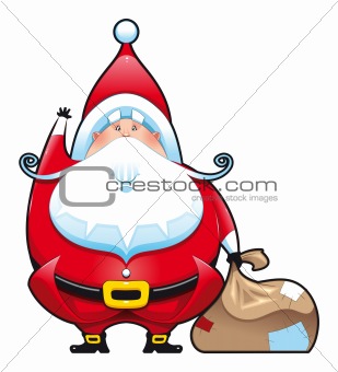 Santa Claus with bag.