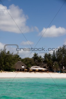 Beach bar and restaurant on beautiful tropical beach
