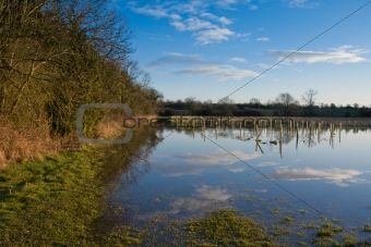 Clouds reflection in Flooded fields 