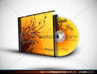 CD Cover Design with 3D Presentation Template