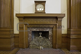 Fireplace in Historic Courthouse Building