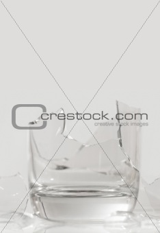 Broken drinking glass