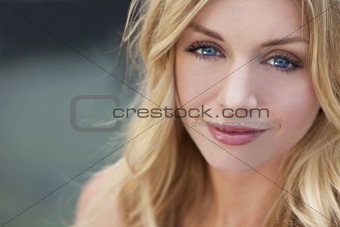 Naturally Beautiful Blond Woman With Blue Eyes