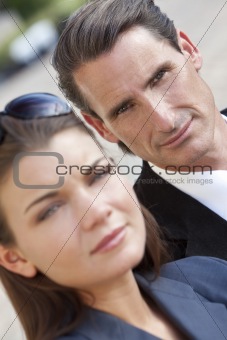 Portrait of Handsome Middle Aged Man and Woman Couple