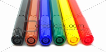 multicolor markers isolated on white 