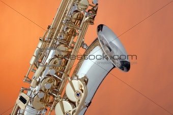 Alto Saxophone Isolated  On Orange