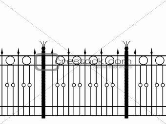 Realistic illustration shod fence  horizontal seamless