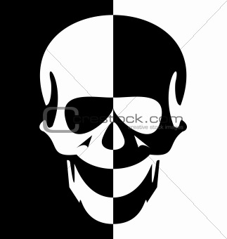 Illustration black and white skull