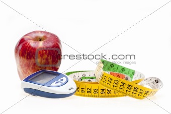 Apple, tape and glucometer