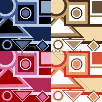 Set of backgrounds with geometrical shapes