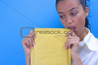 girl with envelope
