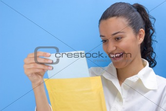 girl with envelope