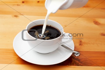 Closeup of coffee with milk