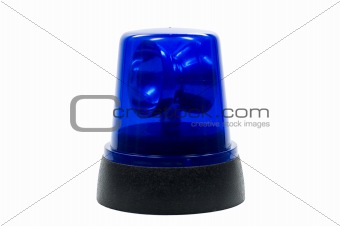 blue police light isloated on white background