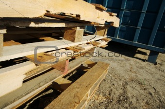 Abstract Stack of Wooden Palettes