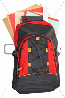 Backpack with school material