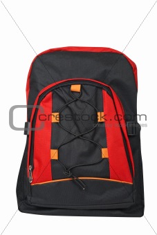Black and red backpack
