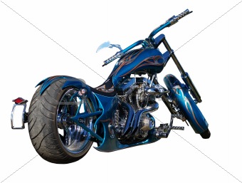 Blue Custom Moterbike