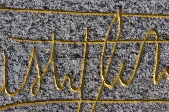 signature on stone