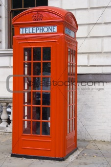 Classic red phone booth