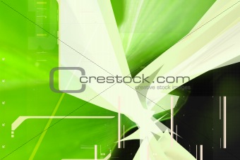 green 3d abstract composition