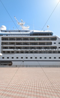 beautiful cruise ship in harbor