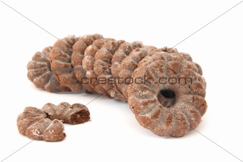 Shortbread cocoa biscuit row