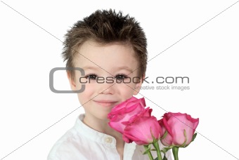 Boy and roses